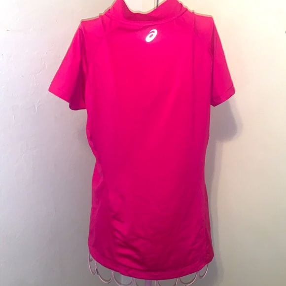 -🎄Women's ASICS Golf Pink Zipper Front S/S Shirt-Small AS IS - Picture 9 of 10